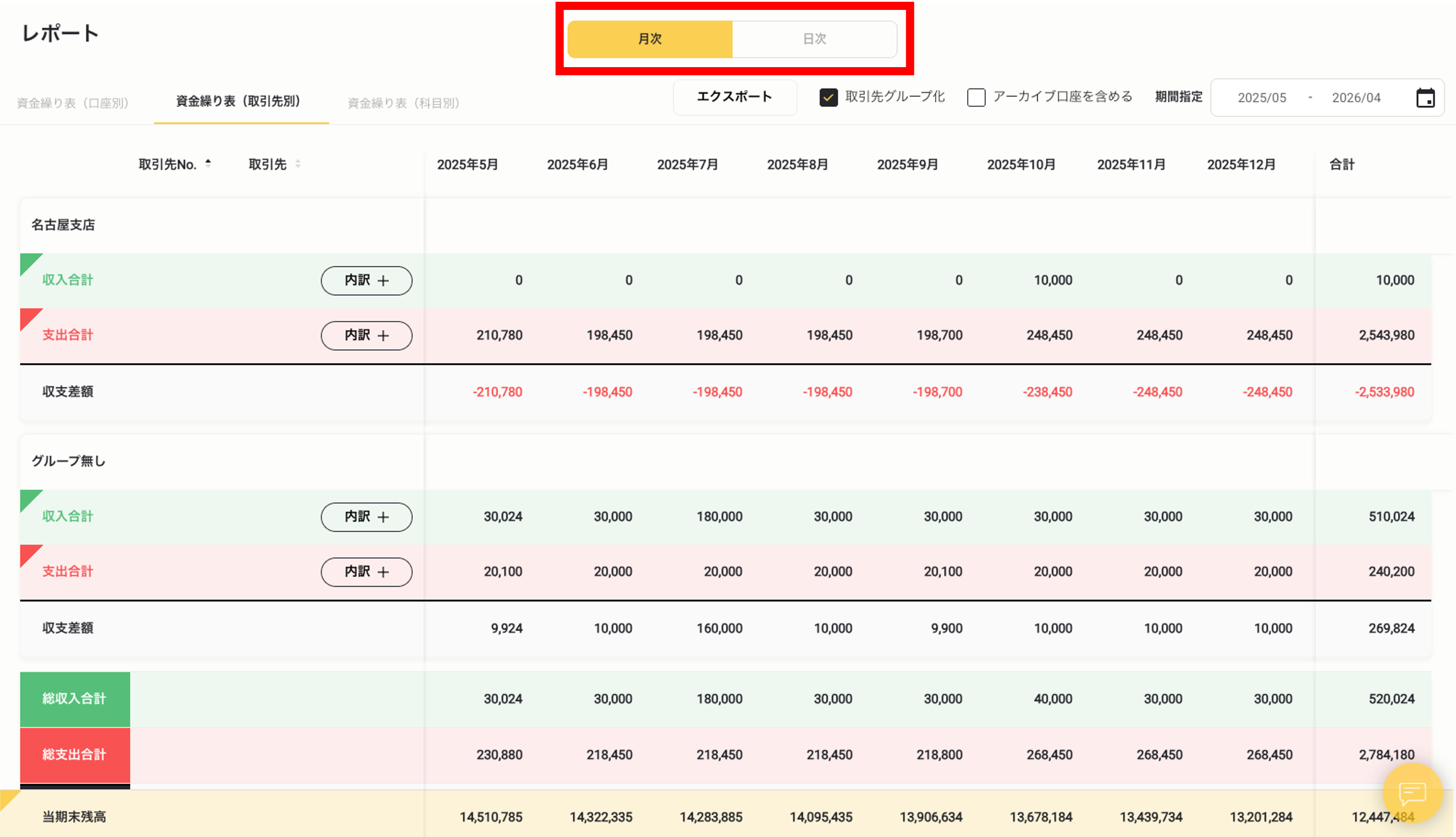 取引先別資金繰り表をエクスポートする(PDF)3.png