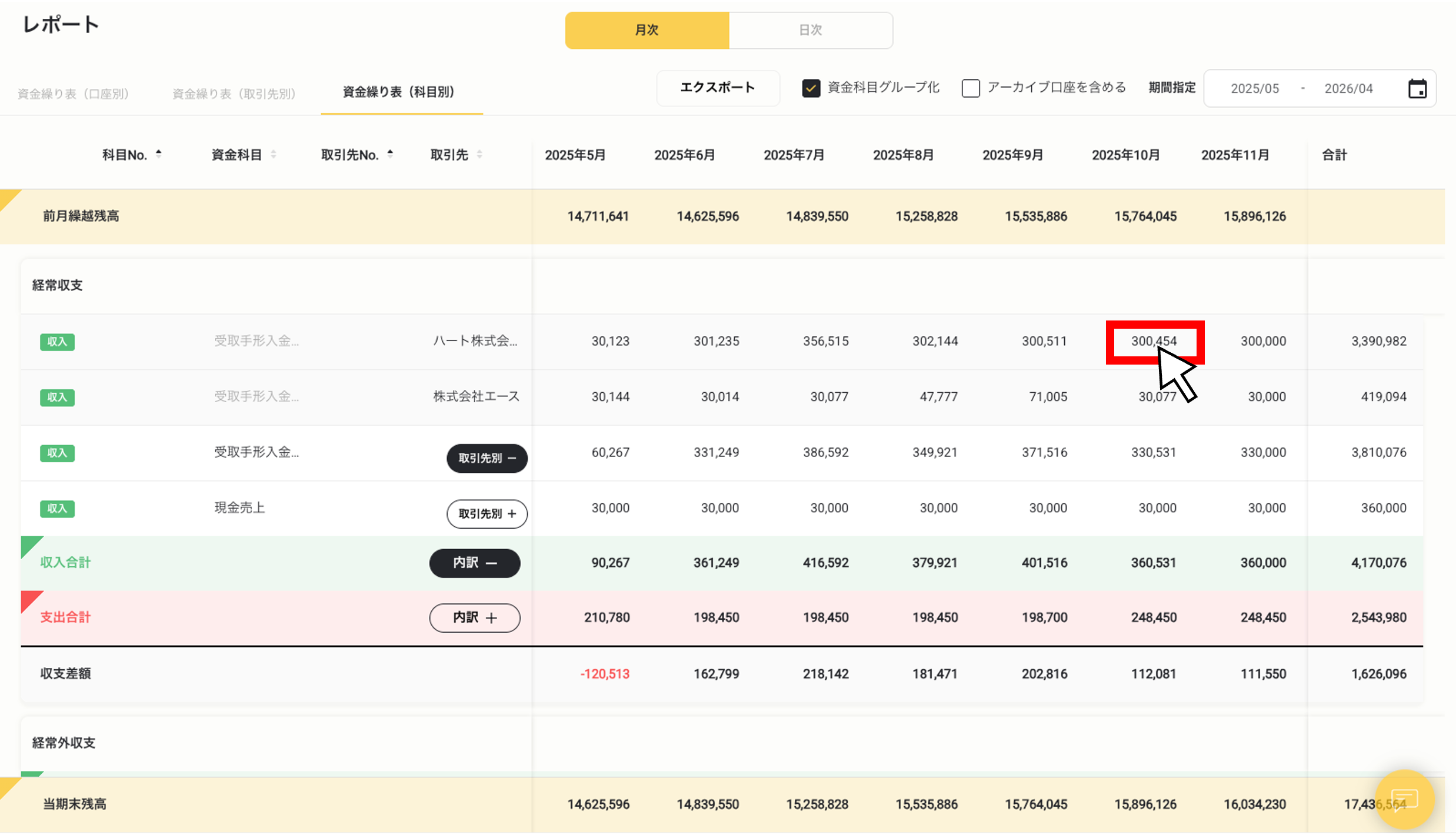 レポート・資金繰り表(科目別)7.png