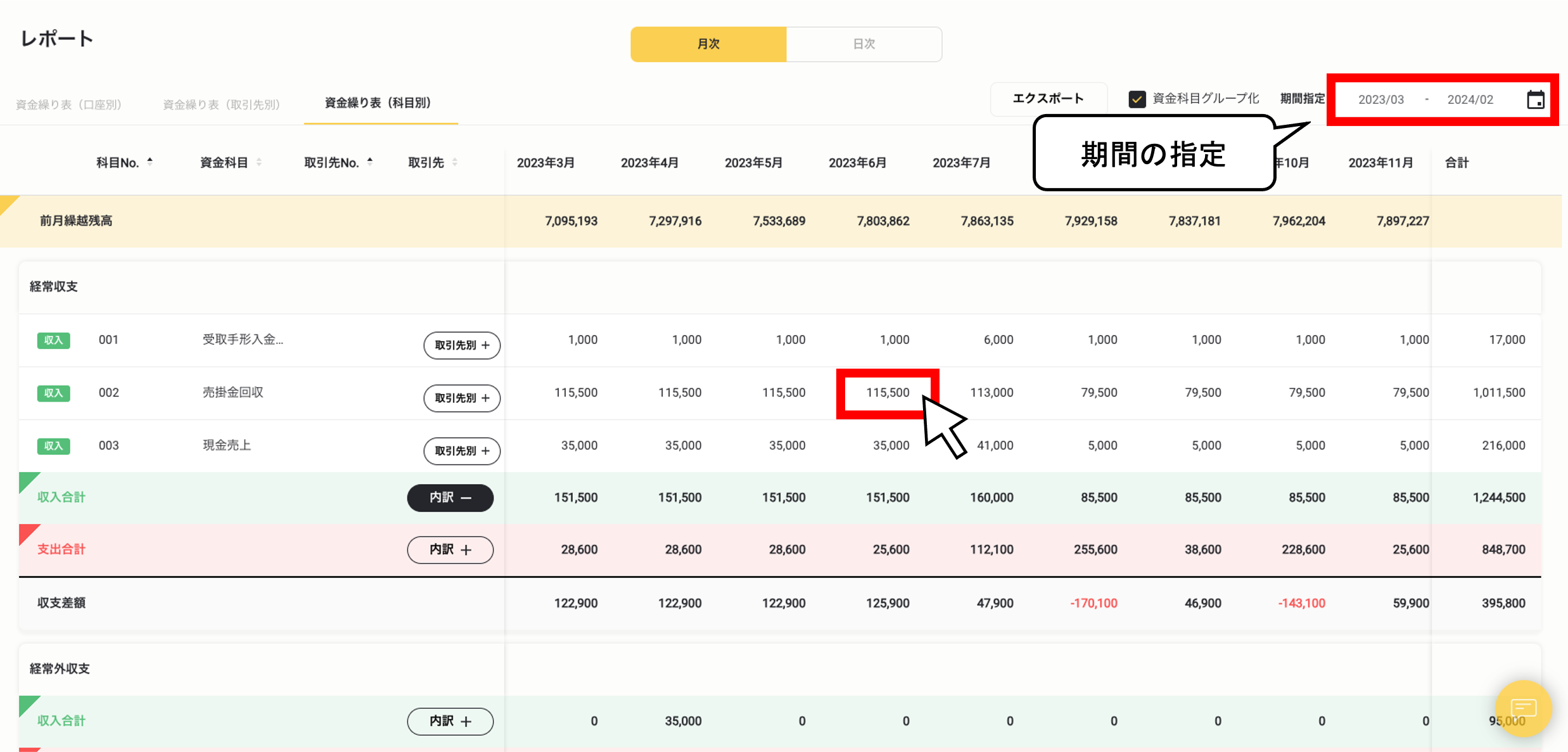 レポート・資金繰り表（科目別）３.png