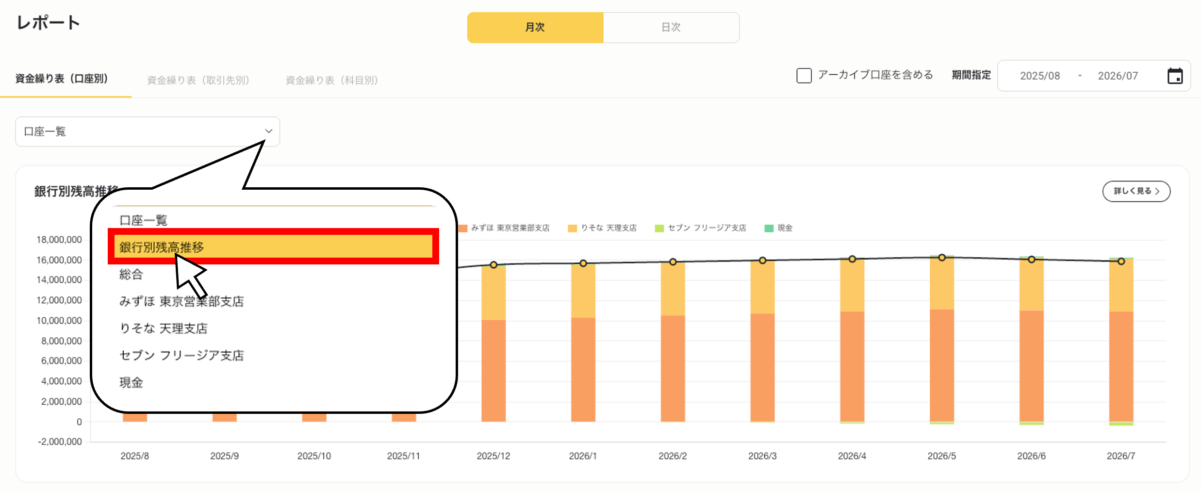 口座別資金繰り表をエクスポートする(csv)・銀行別残高推移3.png